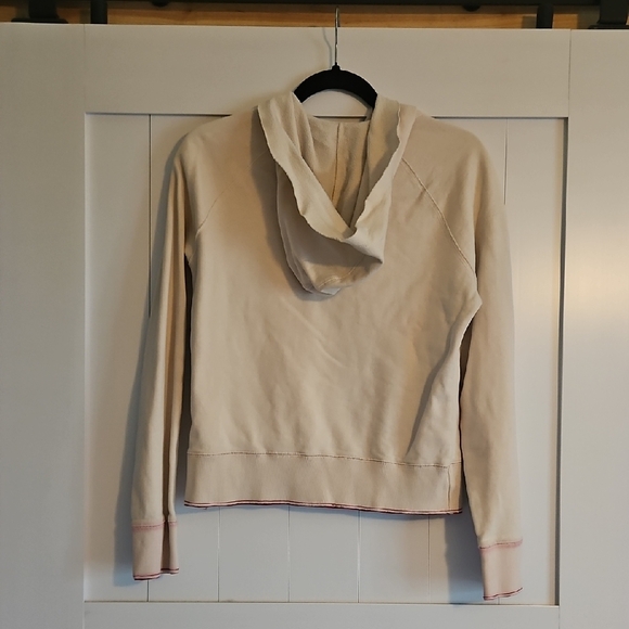 Lucky Brand Cream Hoodie Jacket with Red Logo - Picture 4 of 4
